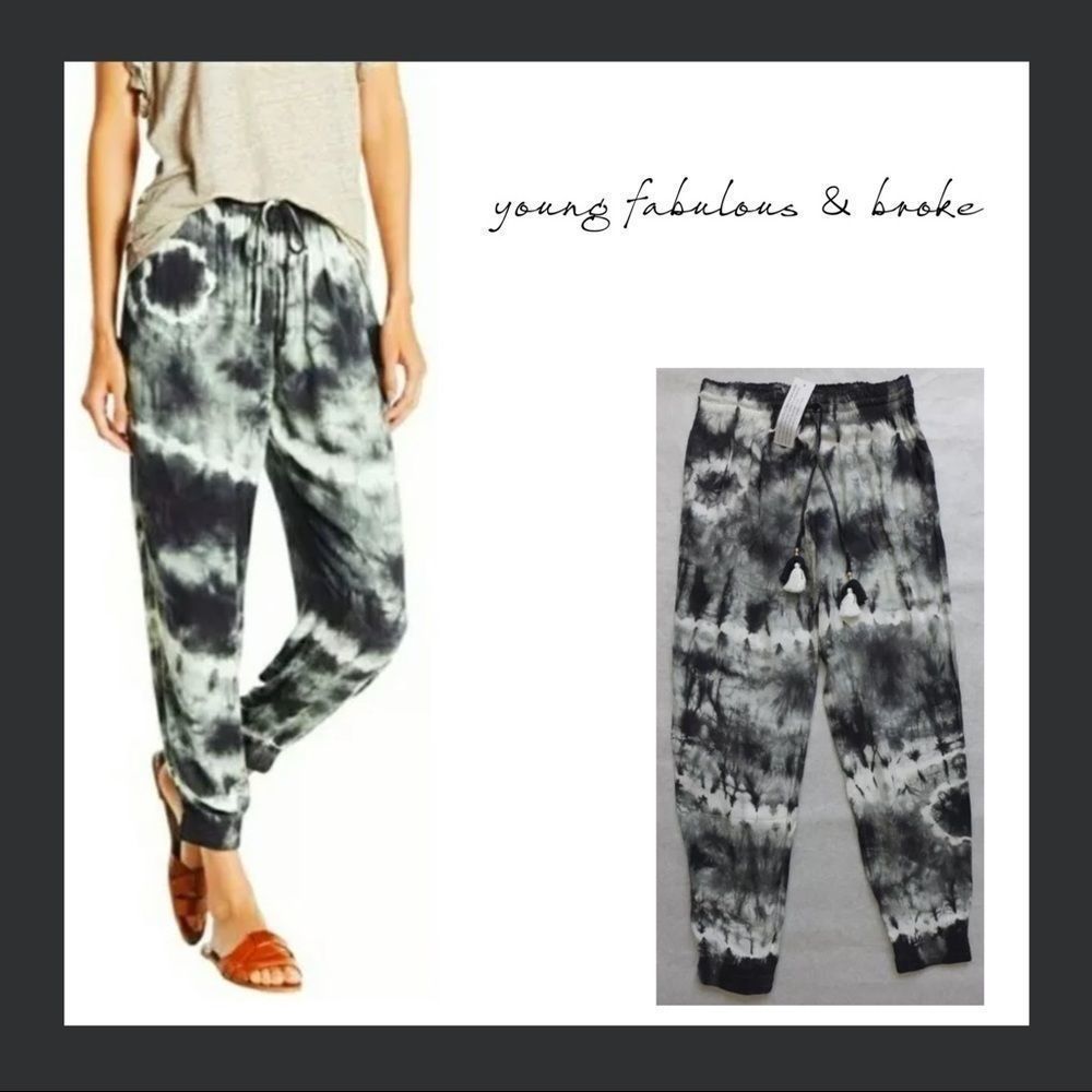 Young,Fabulous & Broke Tie Dye Joggers Size S